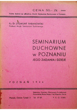 Seminarium duchowne w Poznaniu jego zadania i dzieje