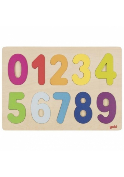 Drewniane puzzle Cyferki pastelowe
