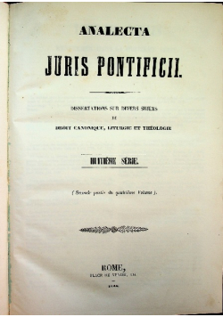 Analecta Juris Pontificii 1866 r.