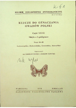Klucze do Oznaczania Owadów Polski część  XXVII Motyle Lepidoptera