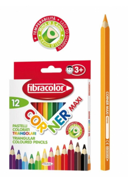 Kredki Corner Maxi 12 kolorów FIBRACOLOR