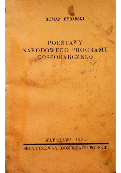 Podstawy narodowego programu gospodarczego 1934 r.