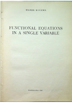 Functional Equations in a Single Variable