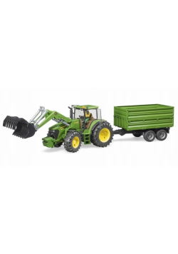 Traktor John Deere 7930 z ładowarką i przyczepą