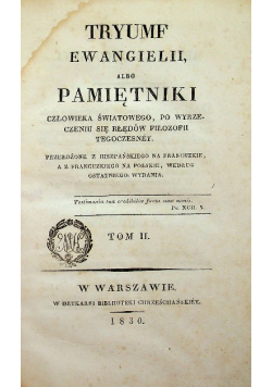 Tryumf ewangelii albo pamiętniki tom 2 1830 r.
