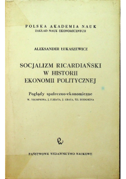 Socjalizm ricardiański w historii ekonomii politycznej