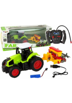 Traktor z prasą R/C 1:16 zielony