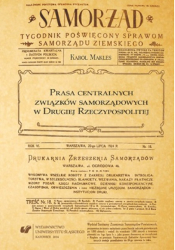 Prasa centralnych związków samorządowych w Drugiej Rzeczypospolitej Autograf autora