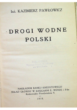 Drogi Wodne Polski 1919 r.
