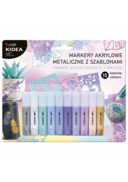Markery akrylowe metaliczne 10 kolorów KIDEA