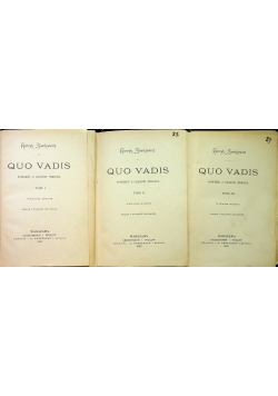 Quo Vadis tom I do III 1897 r.