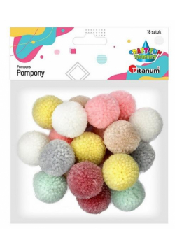 Pompony włóczkowe 3cm kolory pastelowe jasne 18szt