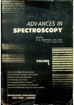 Advances in Spectroscopy volume 1
