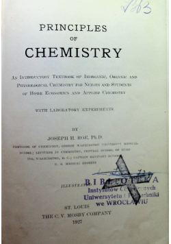 Principles of Chemistry 1927 r.