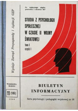 Studia w psychologii społecznej w czasie II wojny światowej