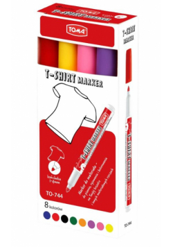 Marker do ubrań Brush 8 kolorów TOMA