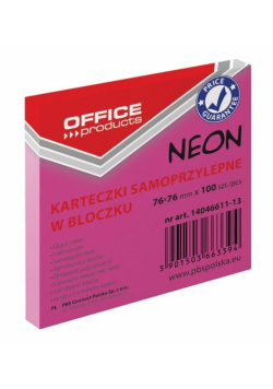 Karteczki samoprzylepne 76x76mm 100K neon różowe