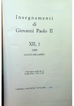 Insegnamenti di Giovanni Paolo II tom XII część 2