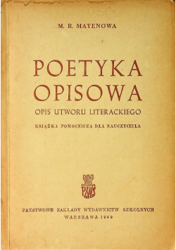 Poetyka opisowa opis utworu literackiego 1949 r.