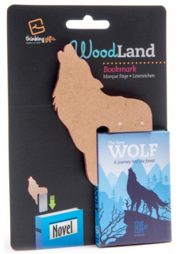 WoodLand Wolf drewniana zakładka do książki - wilk