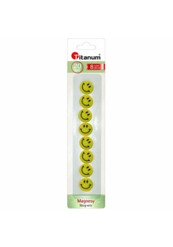 Magnesy do tablic emotikony żółte 8szt