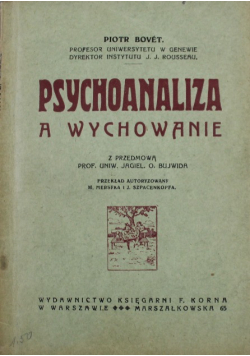Psychoanaliza a wychowanie ok 1927 r.