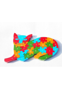 Puzzle drewniane kotek
