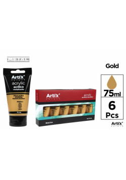 Farba akrylowa metaliczna złota 75ml (6szt)
