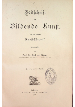 Zeitschrift fur Bildende Kunst Tom XV 1880 r.