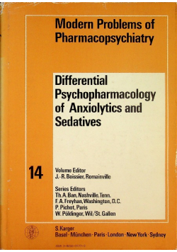 Modern Problems of Pharmacopsychiatry Tom 14 Differential Psychopharmacology of Anxiolytics and Sedatives
