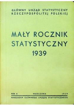 Mały rocznik statystyczny reprint z 1939 r.