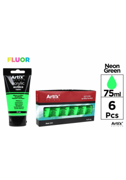 Farba akrylowa fluorescencyjna zielona 75ml (6szt)