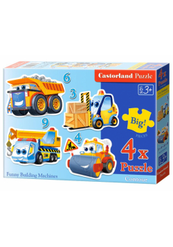 Puzzle x 4 Kontur - Funny Building Machines CASTOR