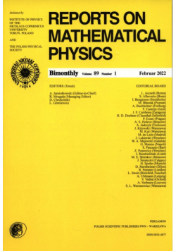 Reports on Mathematical Physics 89/1