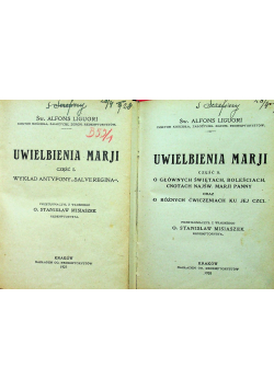 Uwielbienia Marii tom 1 i 2 ok 1928 r.