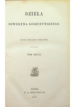 Goszczyński Dzieła Tom 2 1870 r.