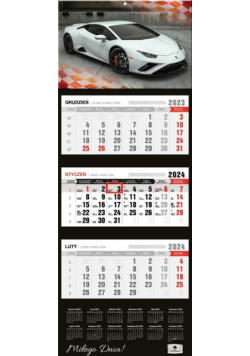 Kalendarz 2024 trójdzielny Lamborghini