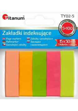 Zakładki indeksujące fluo 15x50mm 5x100 kartek