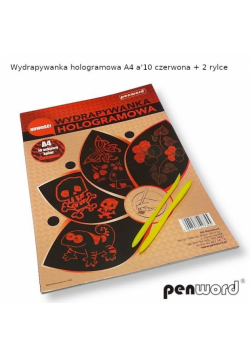Wydrapywanka hologramowa A4 czerwona