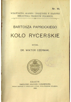 Koło Rycerskie 1903 r.