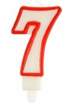 Świeczka 7 czerwona