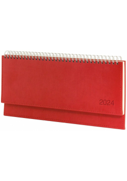 Kalendarz 2024 biurkowy leżący Vivella czerwony