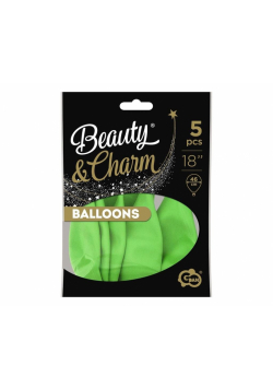 Balony Beauty&Charm makaronowe pistacja 46cm 5szt