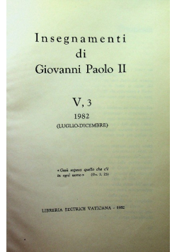 Insegnamenti di Giovanni Paolo II Tom V częęć 3
