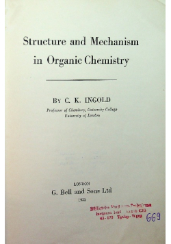 Structure and Mechanism in Organic Chemistry