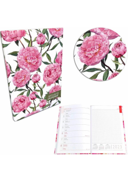 Kalendarz 2023 A5 tygodniowy soft touch peonie