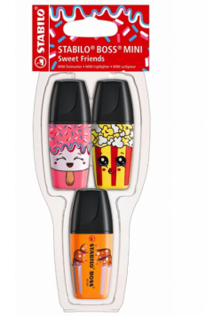 Zakreślacz Boss Mini Sweet Friends 3 kol. STABILO