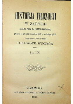 Histroja filozofji w zarysie 1863 r.