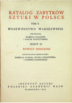 Katalog zabytków sztuki w Polsce Tom X zeszyt 22