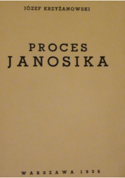 Proces Janosika 1936r
